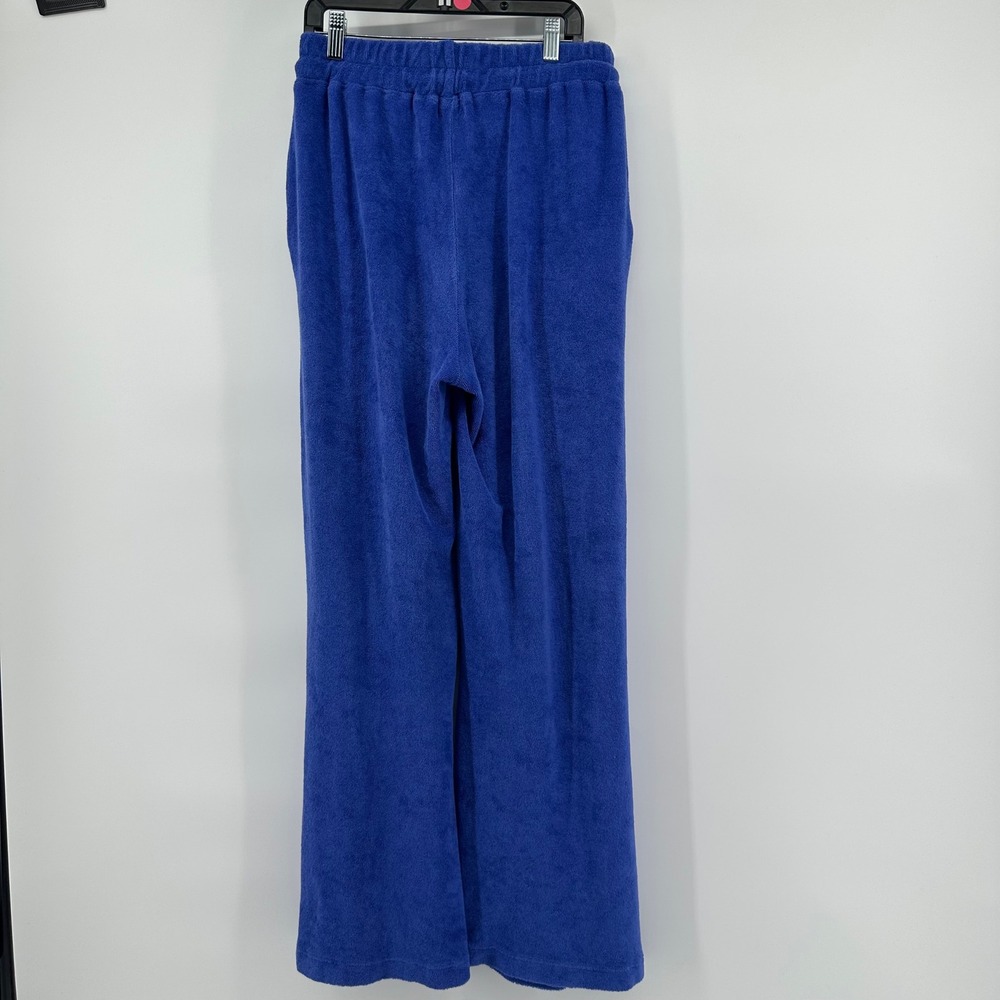 SUNDRY Terry Cloth Pants‎ Women's Wide Leg Blue Drawstring Made in USA - Picture 4 of 4